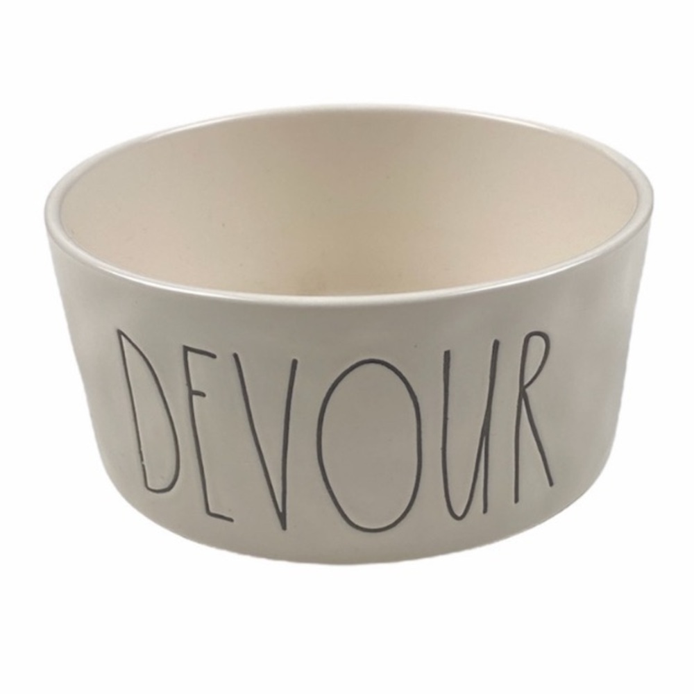 Rae Dunn “DEVOUR” Dog Bowl 6"
